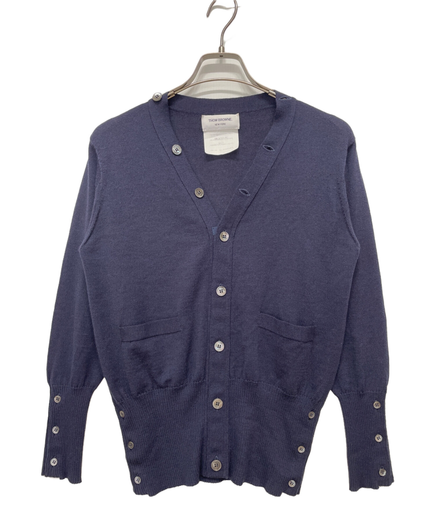 中古・古着通販】Thom Browne (トムブラウン) カーディガン ネイビー 