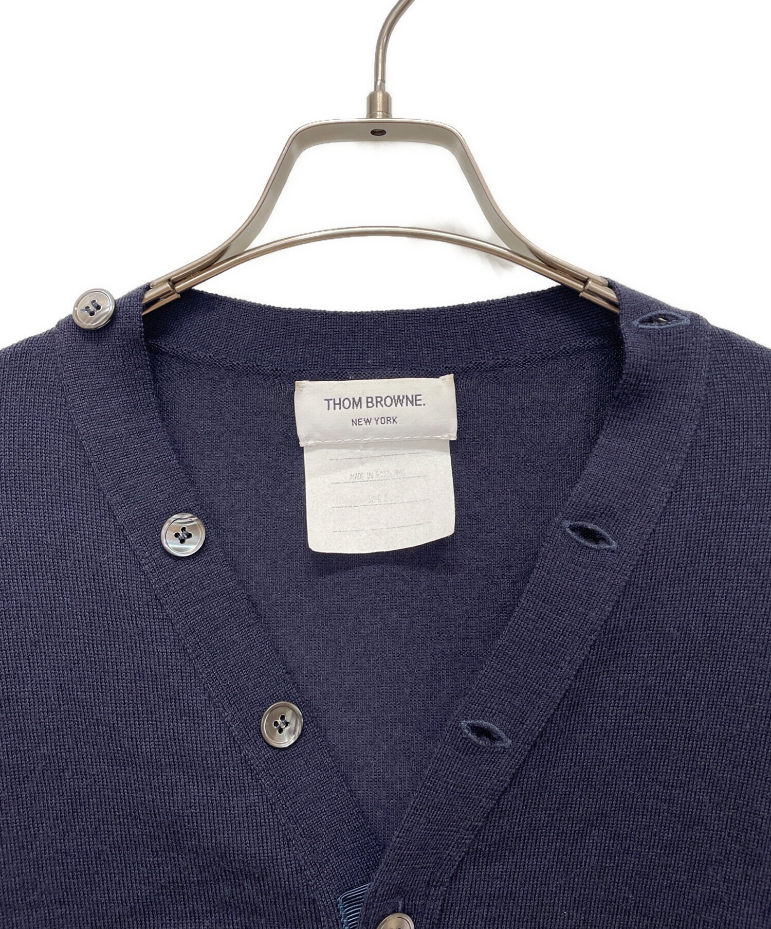 中古・古着通販】Thom Browne (トムブラウン) カーディガン ネイビー 