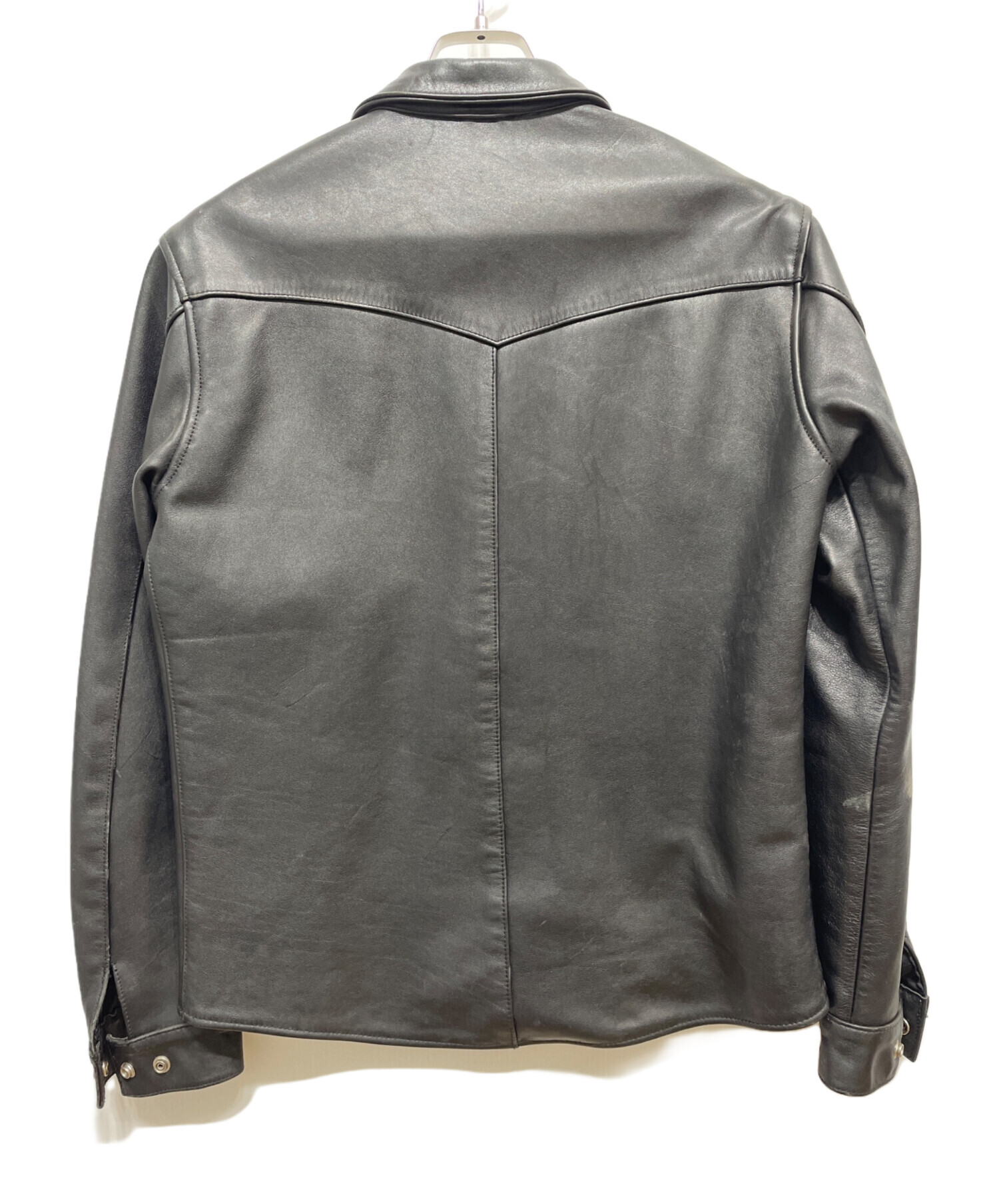 中古・古着通販】KADOYA (カドヤ) レザーシャツジャケット ブラック
