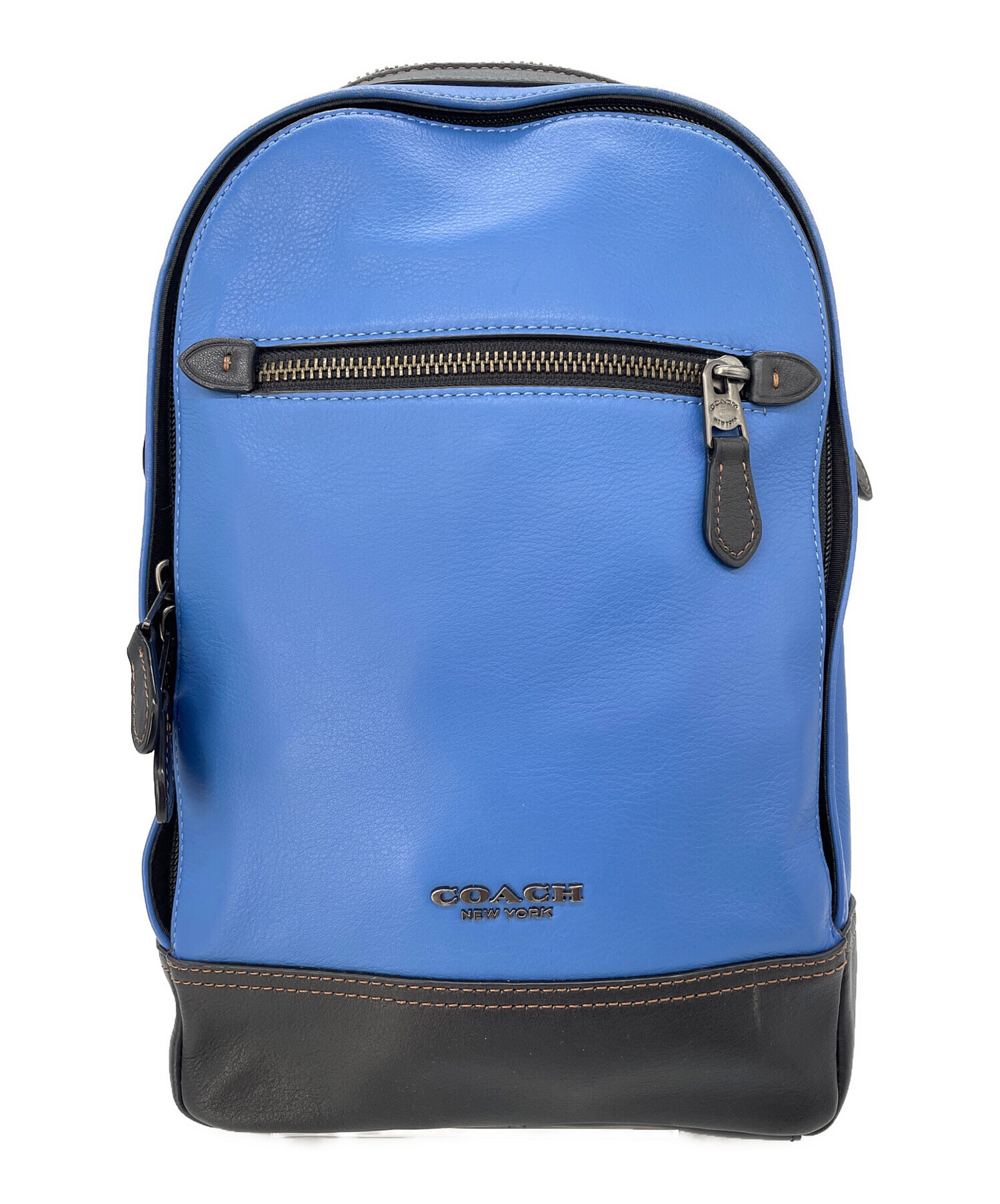 中古・古着通販】COACH (コーチ) ボディバッグ ブルー×ブラック 