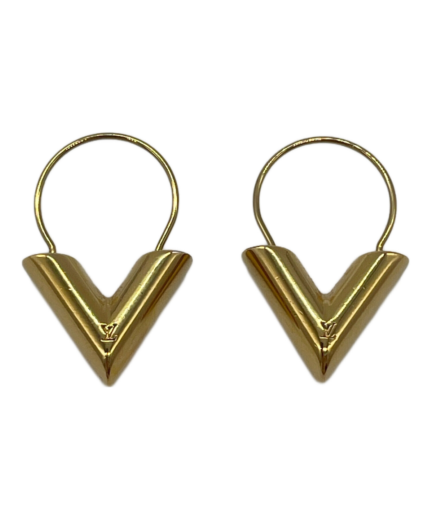 LOUIS VUITTON フープピアス ゴールド 中古・古着通販】LOUIS VUITTON (ルイ ヴィトン) フープピアス