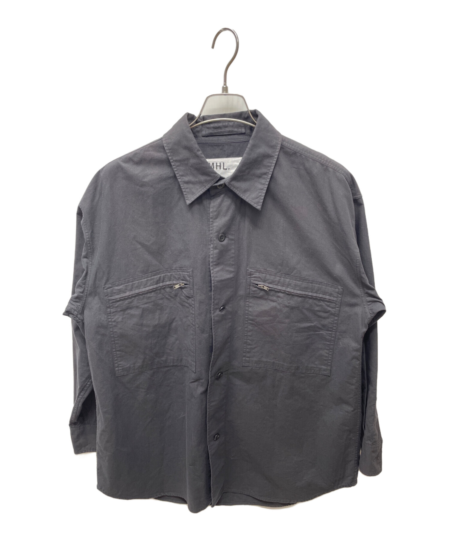 中古・古着通販】MHL (エムエイチエル) シャツジャケット ブラック