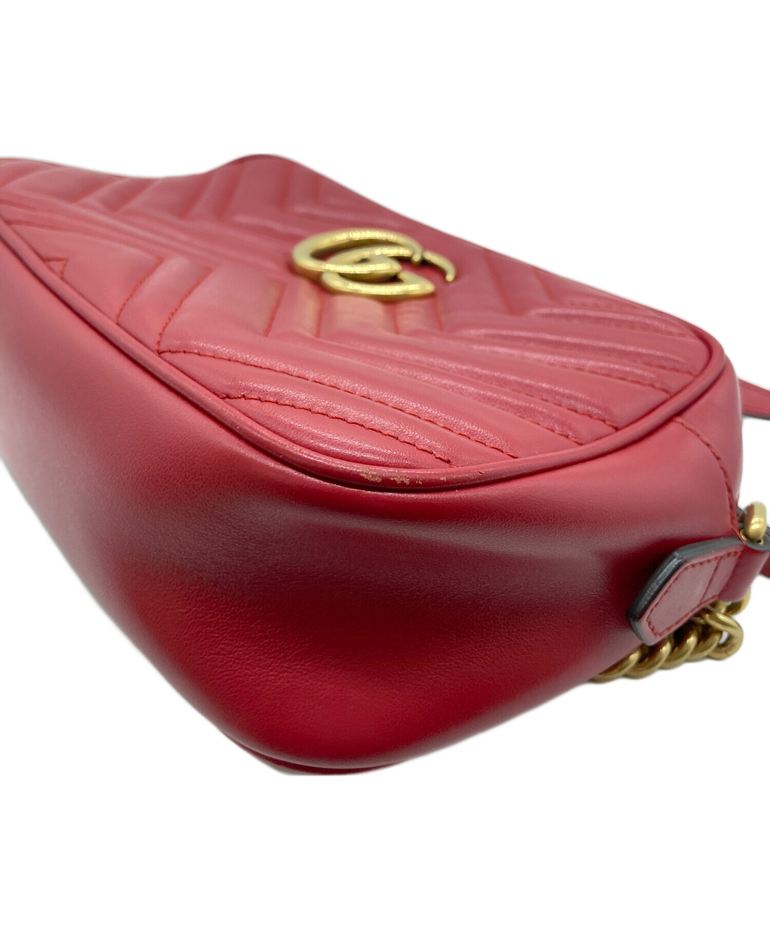 GUCCI 赤色 ショルダーバッグ 11031 GUCCI グッチ ショルダーバッグ 赤/レッド GGキャンバス レザー