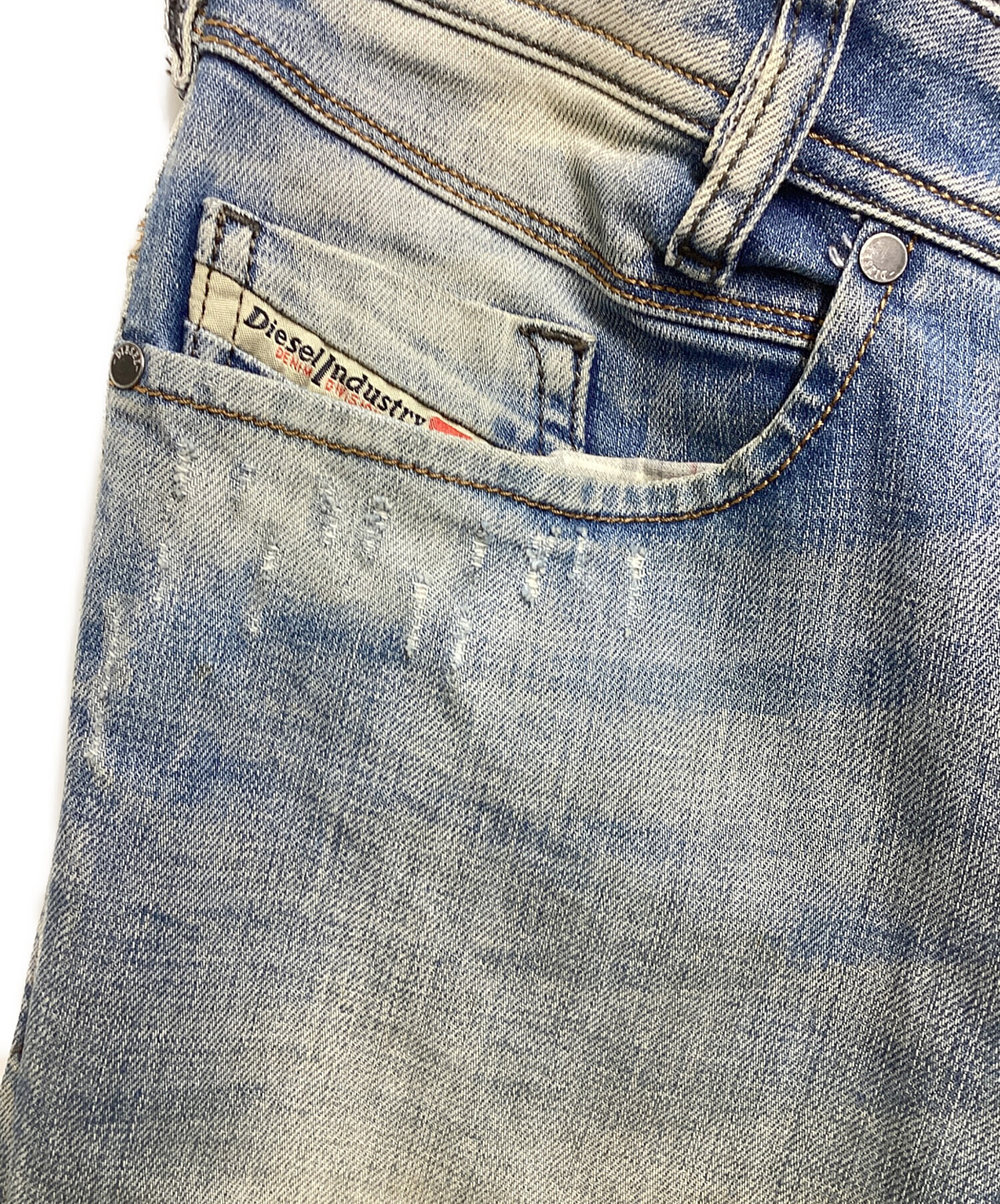 中古・古着通販】DIESEL (ディーゼル) ダメージ加工デニムパンツ