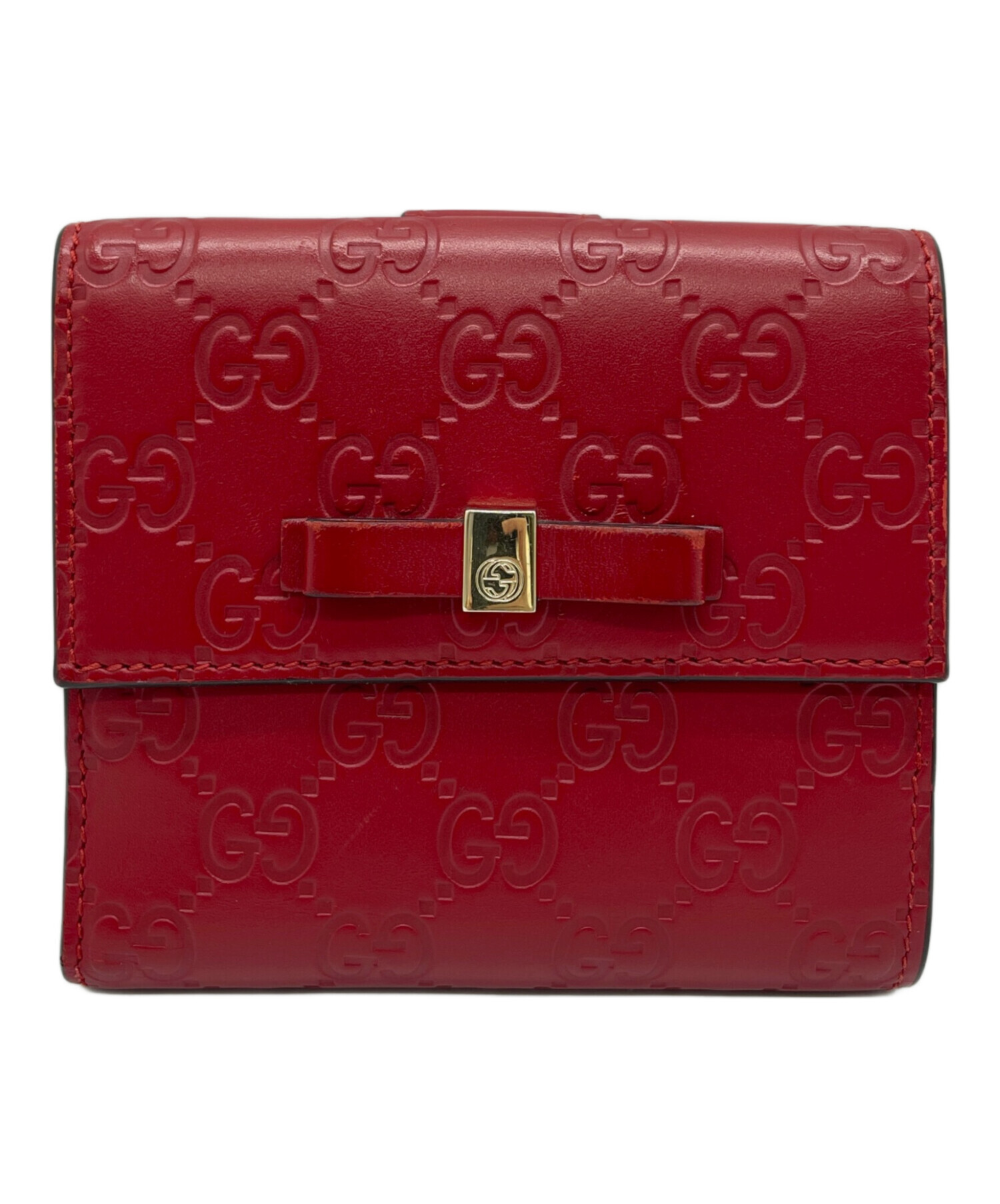 中古・古着通販】GUCCI (グッチ) 2つ折り財布 レッド｜ブランド・古着
