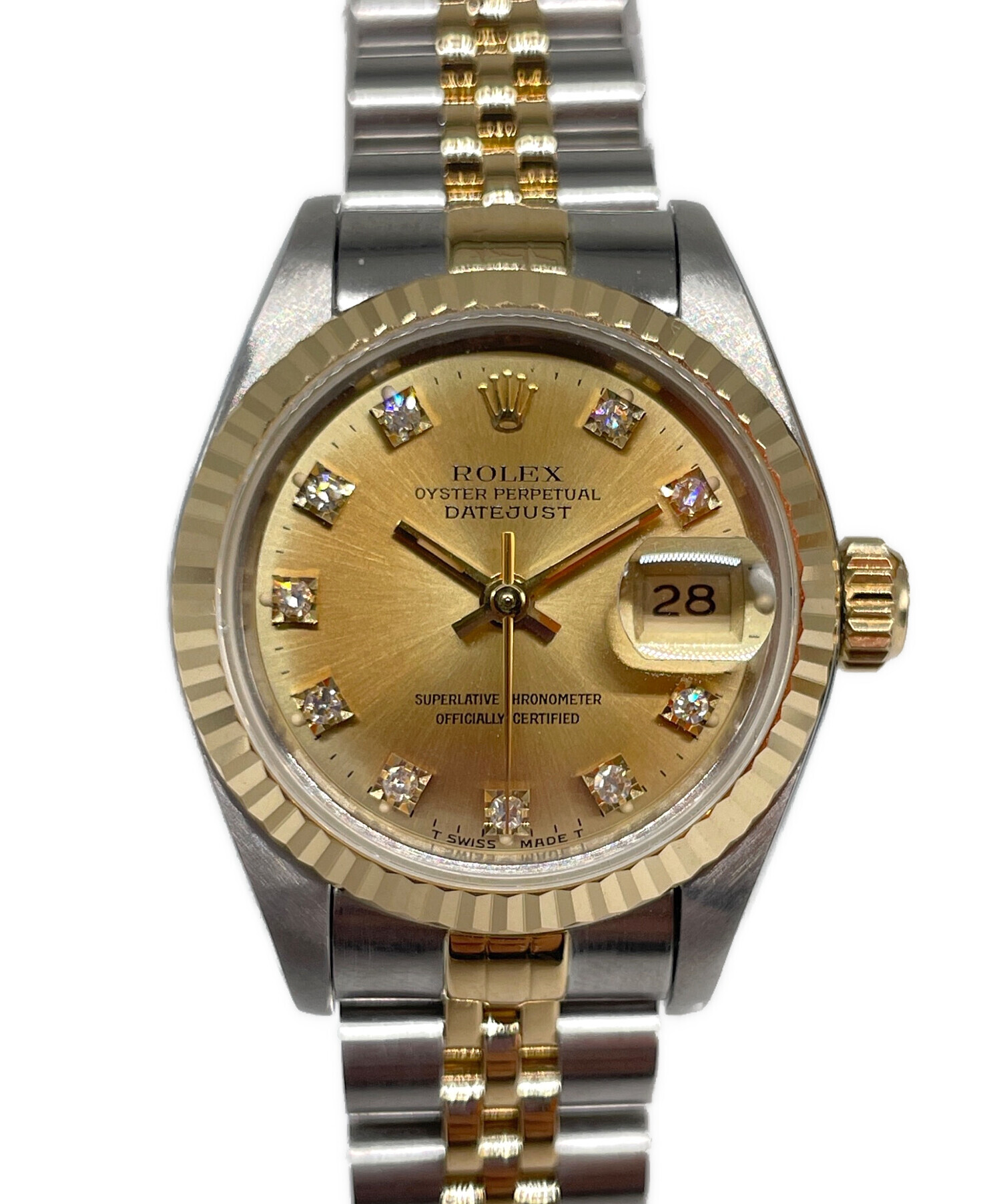 中古 ロレックス ROLEX 69173G W番(1995年頃製造) シャンパン /ダイヤモンド レディース 腕時計 ROLEX - 中古 ロレックス ROLEX 69173G W番(1995年頃製造) シャンパン
