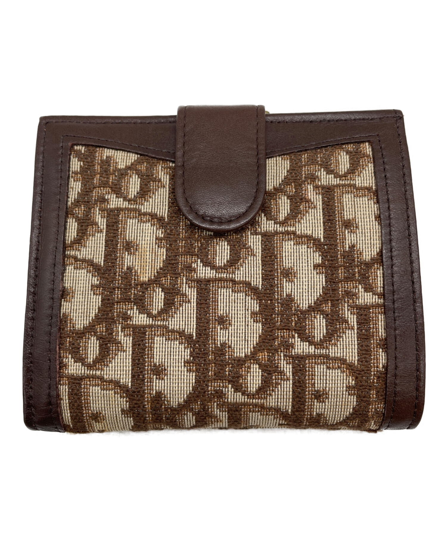【美品】クリスチャンディオール 三つ折財布 ブラウン トロッター オブリーク 中古・古着通販】Christian Dior (クリスチャン ディオール
