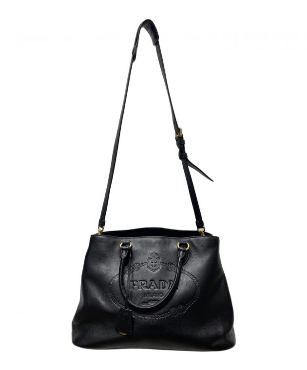 中古・古着通販】PRADA (プラダ) レザートートバッグ ブラック