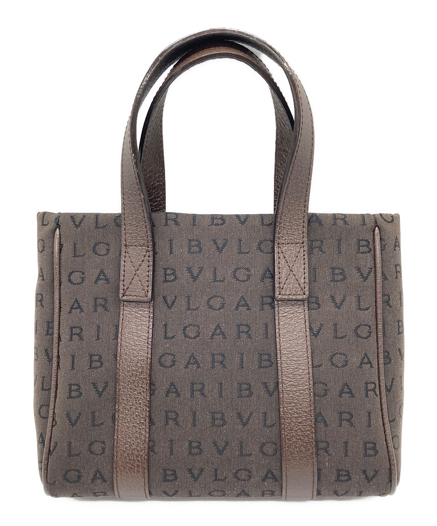 ブルガリ ワンショルダーバッグ ブラウン キャンバス レザー 1円