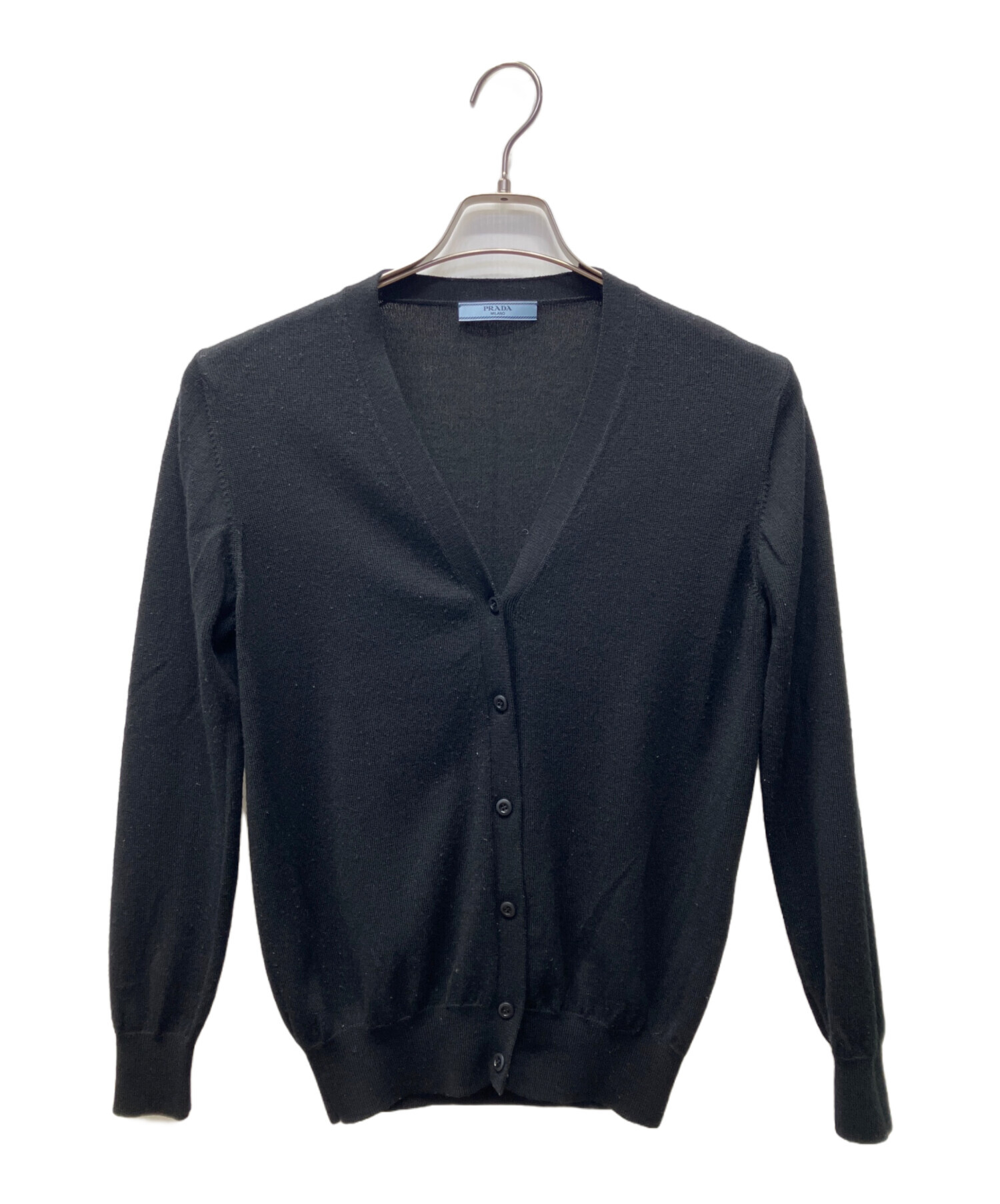 美品 PRADA プラダ ウール100％ Vネック 長袖 ニット カーディガン 40 グレー レディース 古着 中古 USED 2475496860.jpg?1741061235