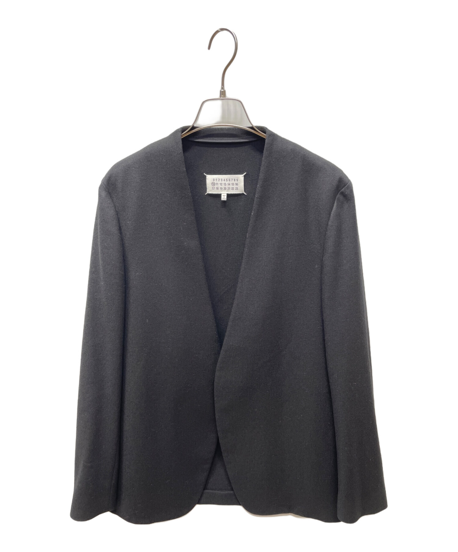 【美品】Maison Margiela ノーカラージャケット 44 ブラック maison margiela ノーカラージャケット 44