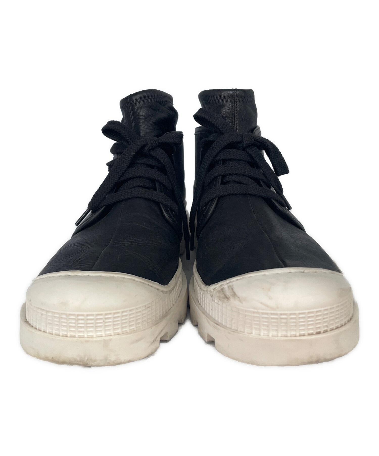 LOEWE コンバットブーツ　36 レア LOEWE ロエベ レザー コンバット ブーツ ブラック系 36【美品】【中古