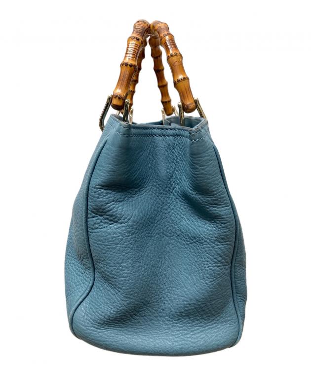 中古・古着通販】GUCCI (グッチ) バンブーショッパー スカイブルー