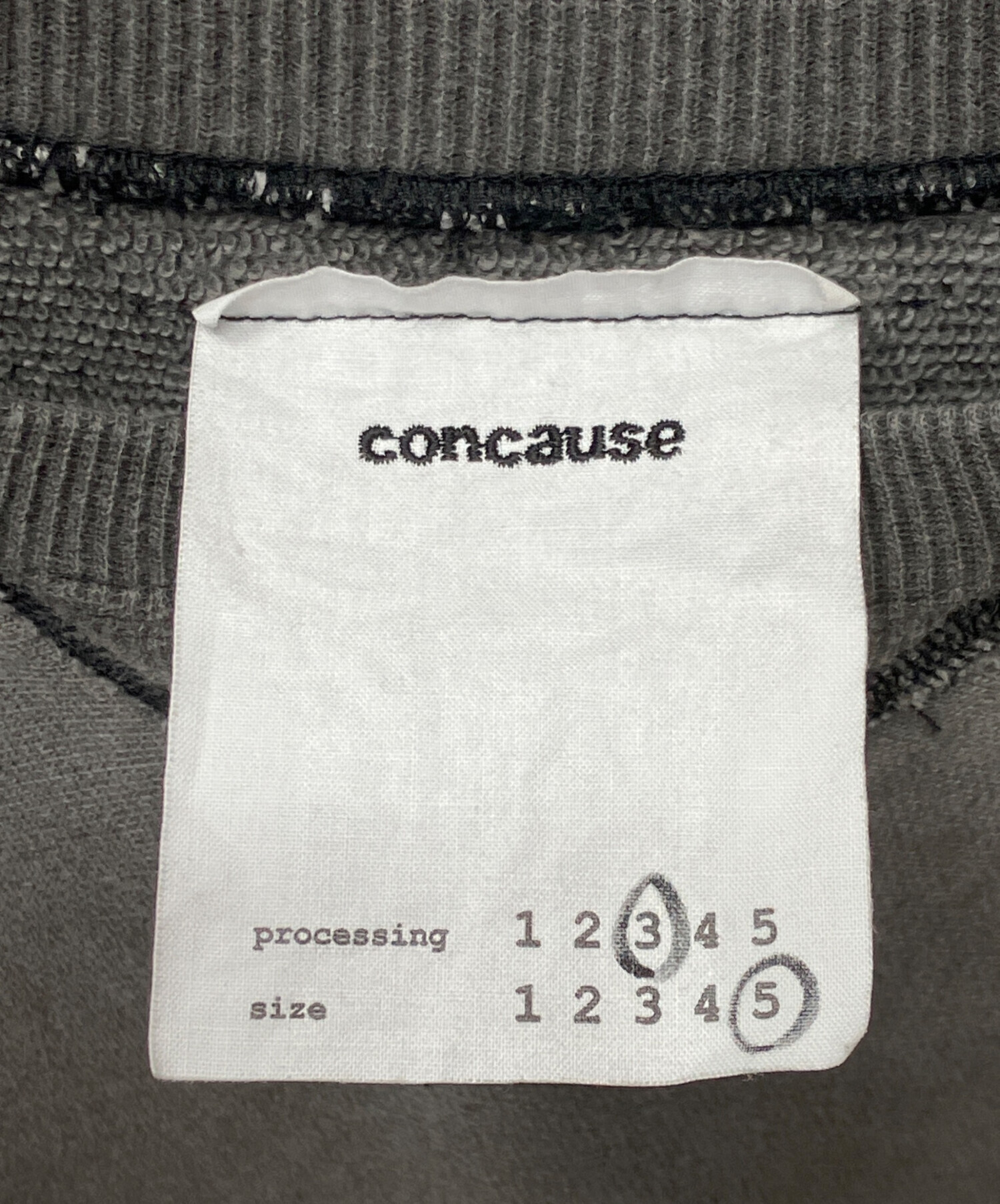 中古・古着通販】concause (コンコース) RW FV SWEAT SHIRTS グレー