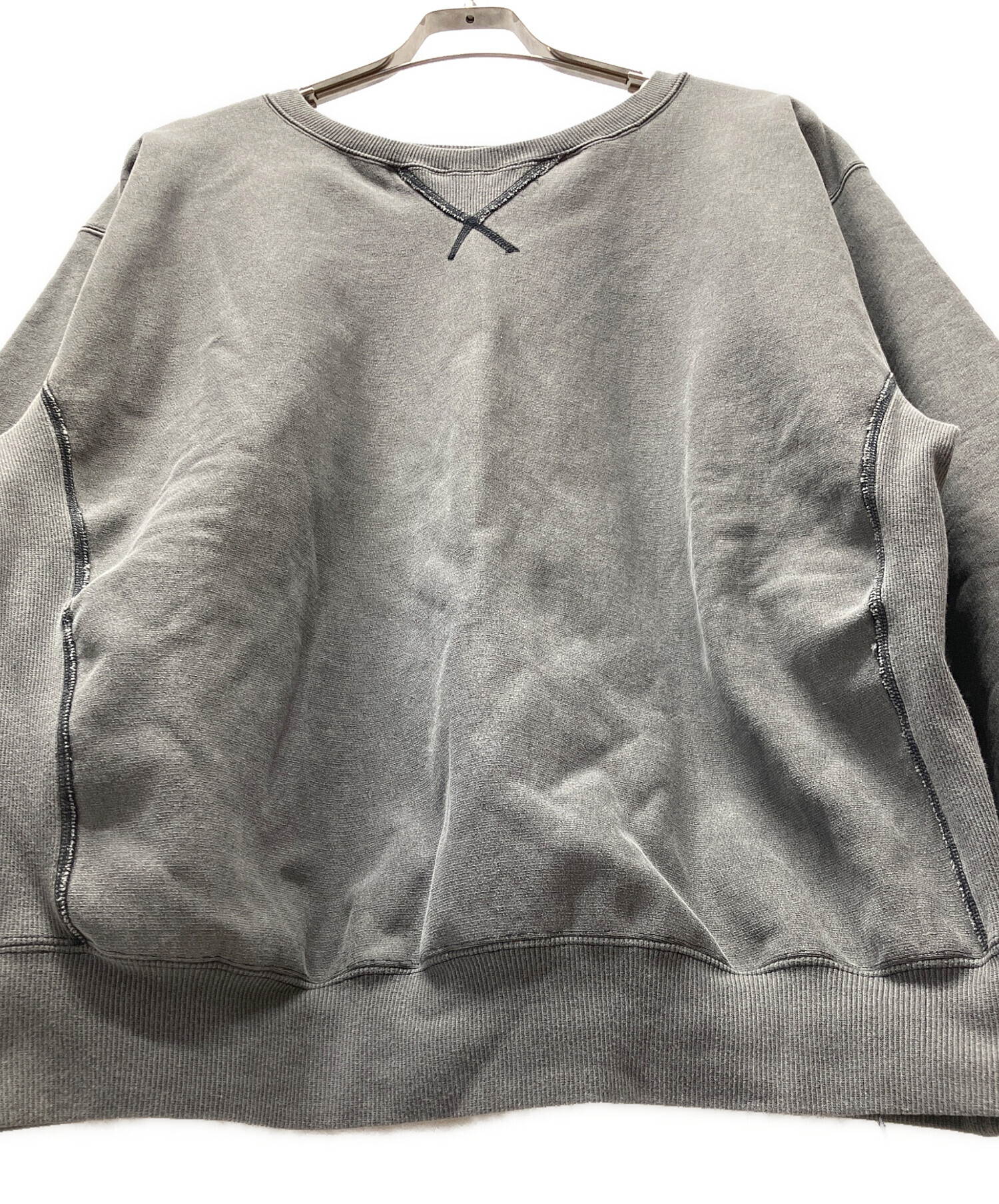 【中古】concause | コンコース RW F-V SWEAT SHIRTS ダメージ加工　長袖スウェット CC-003SP ブラック サイズ：5【尾張小牧店】 中古・古着通販】concause (コンコース) RW FV SWEAT SHIRTS グレー