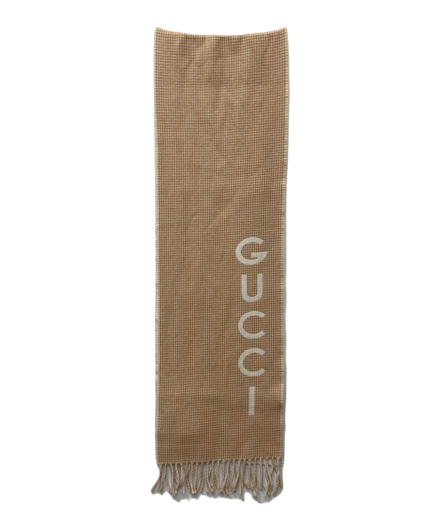 GUCCI グッチ GGロゴウール混マフラー ベージュ 中古・古着通販】GUCCI (グッチ) マフラー ベージュ｜ブランド・古着