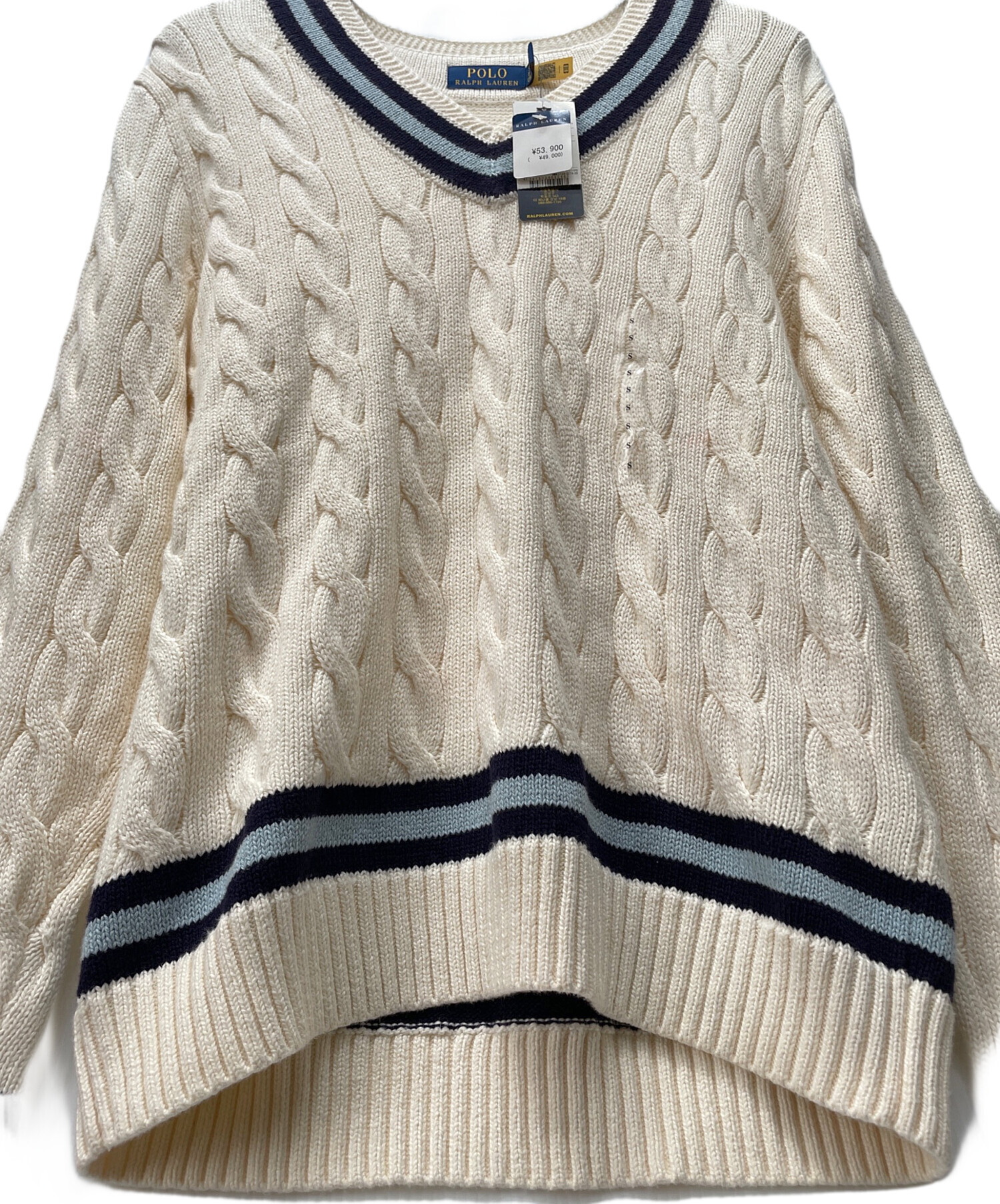 Polo by Ralph Lauren ケーブルニット 90s Vネック 古着 中古・古着通販】POLO RALPH LAUREN (ポロ・ラルフローレン) Vネック