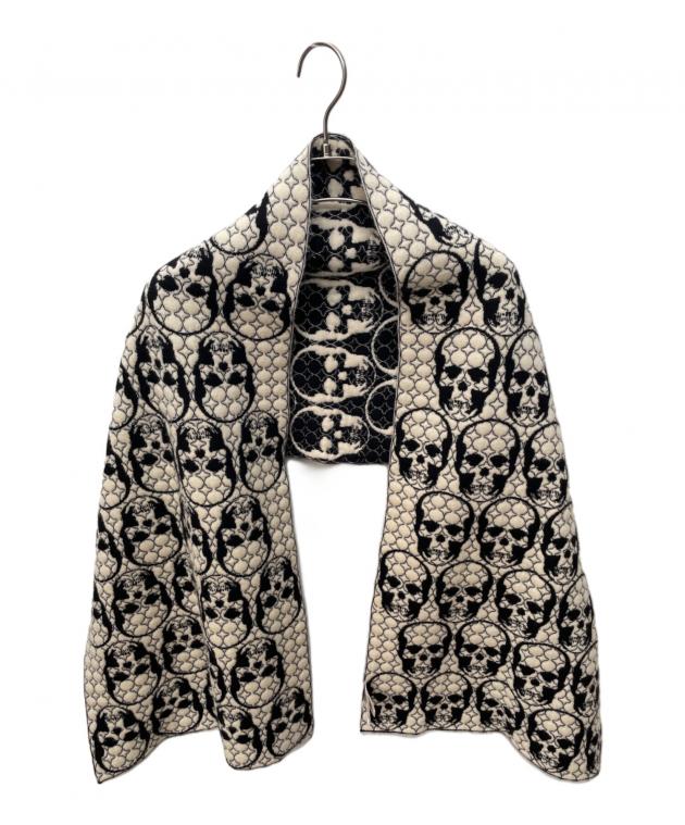 【希少】ルシアンペラフィネ マフラー ブラック グレー ドクロ スカル 希少】ルシアンペラフィネ マフラー ブラック グレー ドクロ スカル