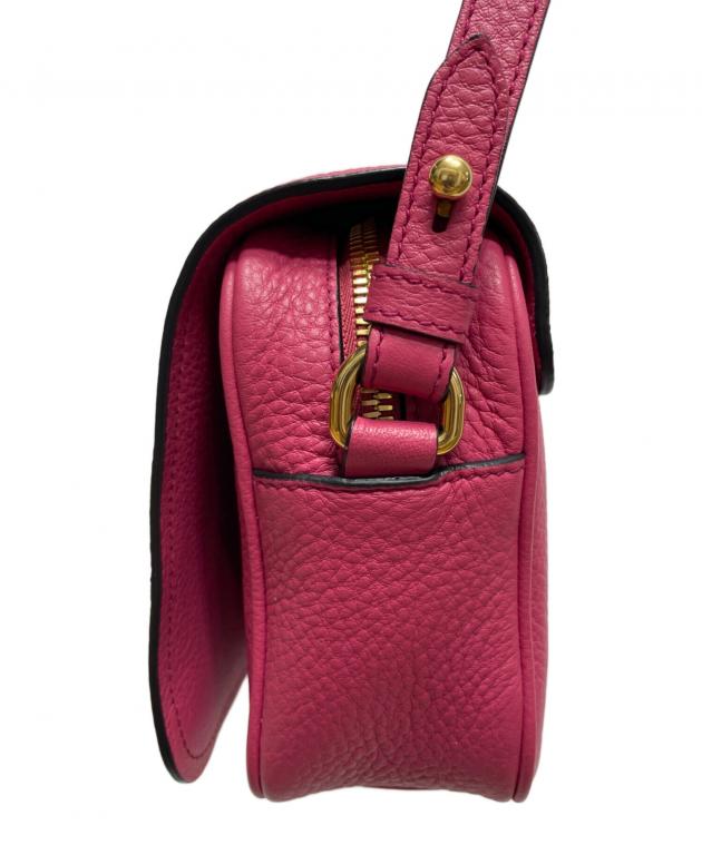 中古・古着通販】PRADA (プラダ) レザーショルダーバッグ ショッキング