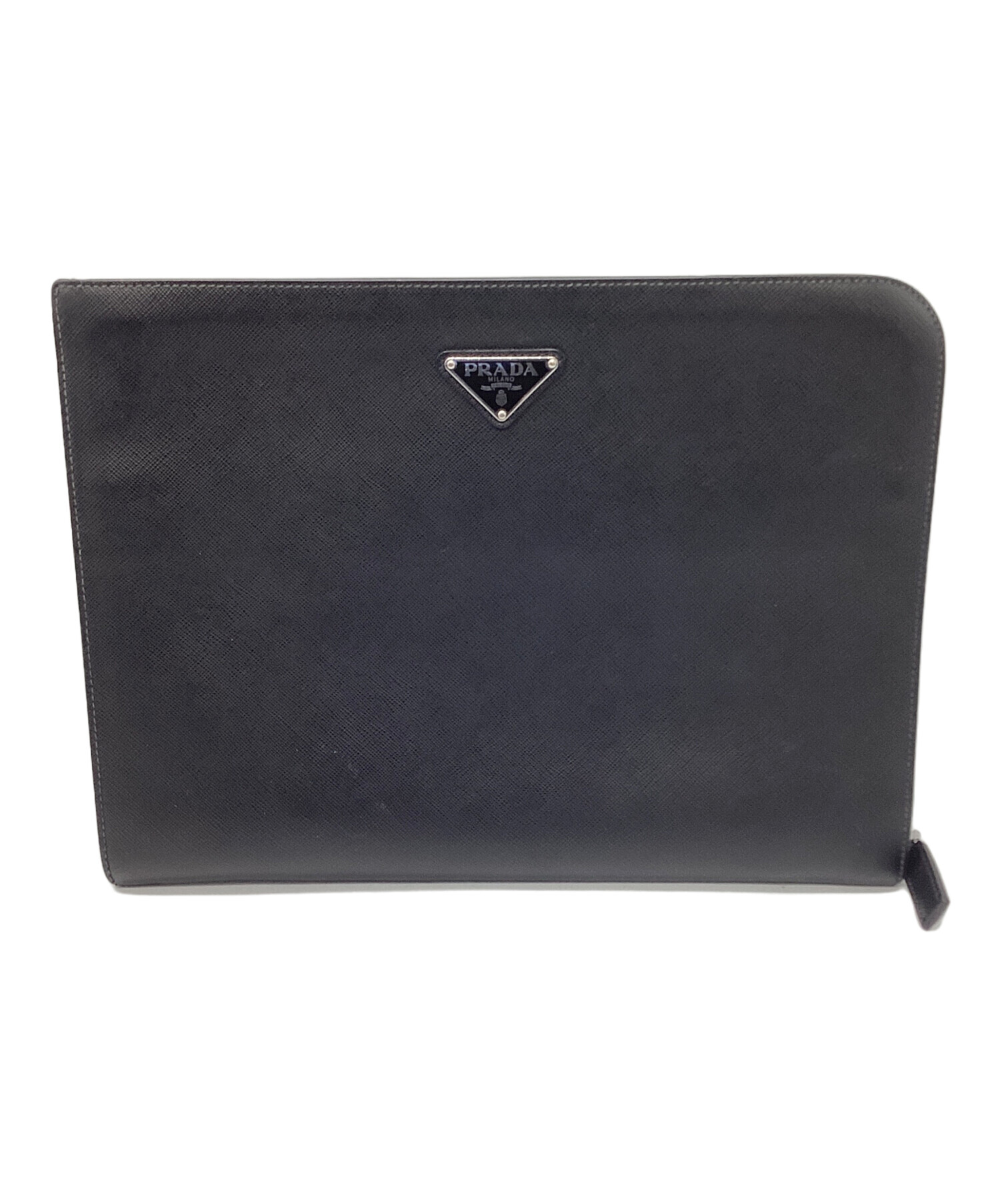 PRADA 黒 パターン クラッチバッグ 中古・古着通販】PRADA (プラダ) クラッチバッグ ブラック｜ブランド