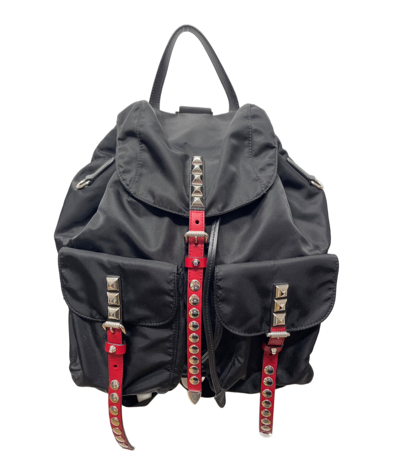 中古・古着通販】PRADA (プラダ) NEW VELA ブラック×レッド｜ブランド 