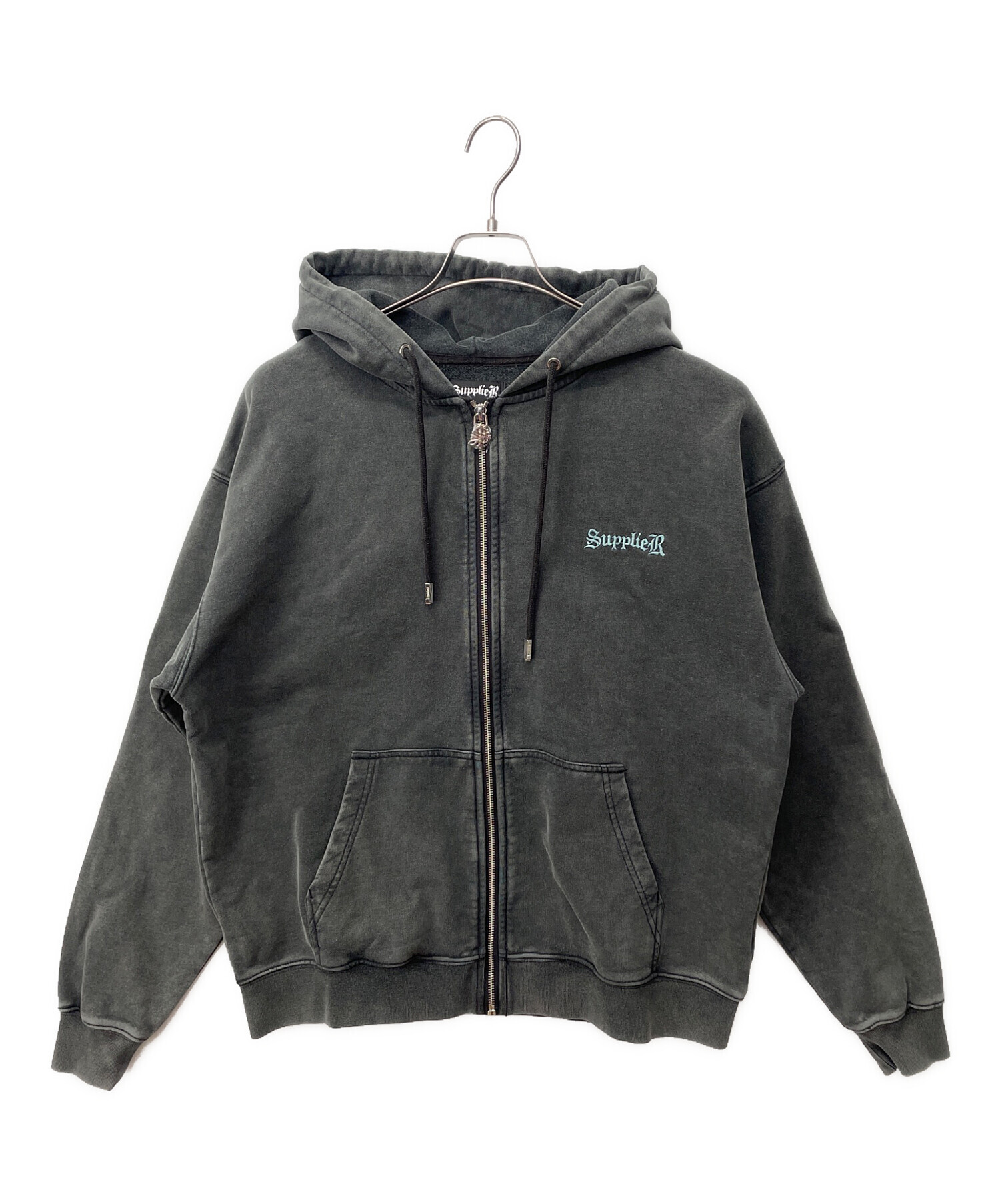 激レア 希少品 SUPPLIER/サプライヤー/ジップパーカー グレー ブラック 中古・古着通販】SUPPLIER (サプライヤー) ジップパーカー ブラック
