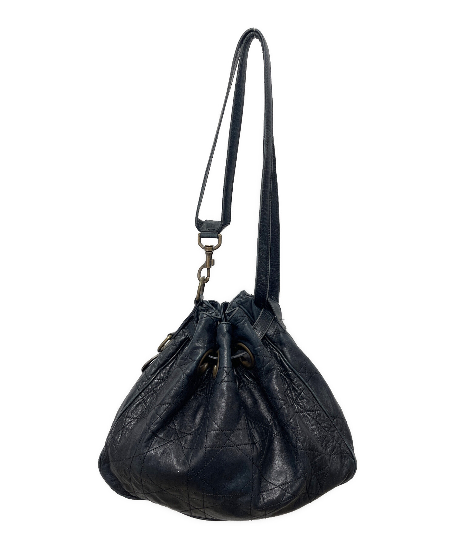 美品Christian Dior クリスチャン ディオール レザー 巾着 バッグ 中古・古着通販】Christian Dior (クリスチャン ディオール
