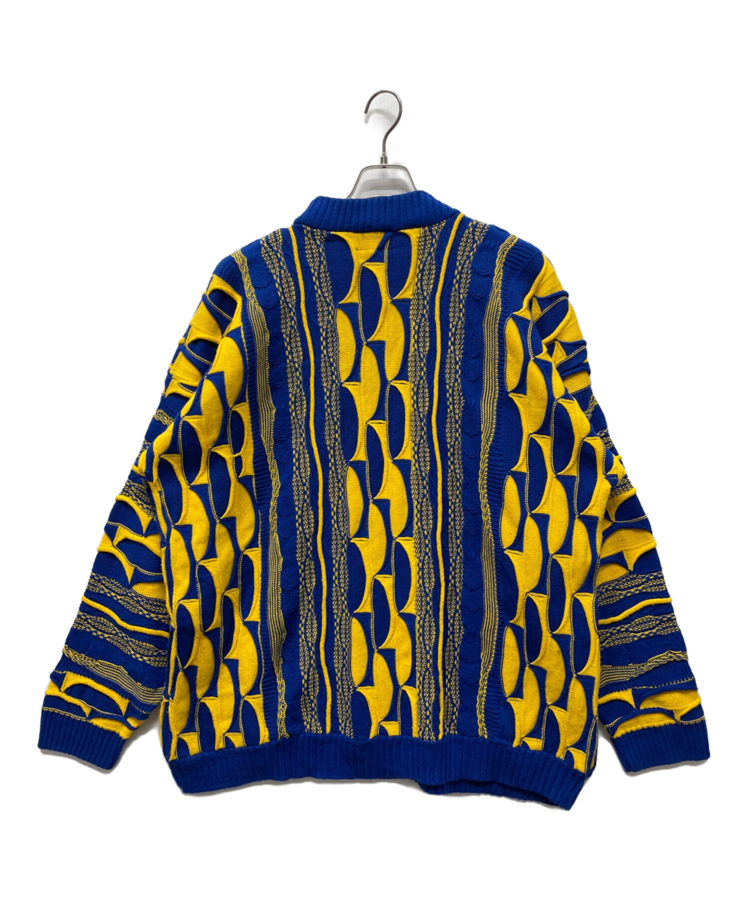 90s Coogi クージー ニットポロ L ブルーミックス 中古・古着通販】Coogi (クージー) 厚手ニット ブルー×イエロー サイズ