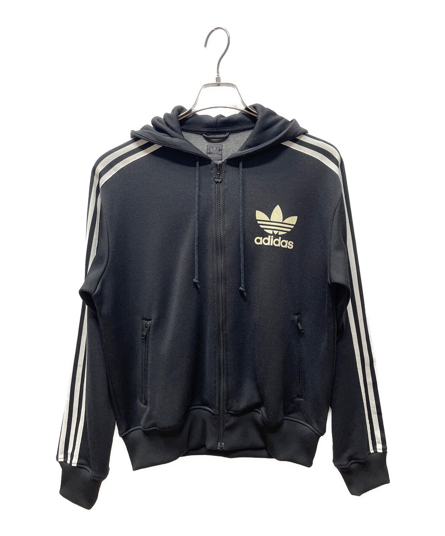 90's adidas プルオーバーパーカー トレフォイルロゴ USA製 レア物 中古・古着通販】adidas (アディダス) トレフォイルロゴ 90's ブラック