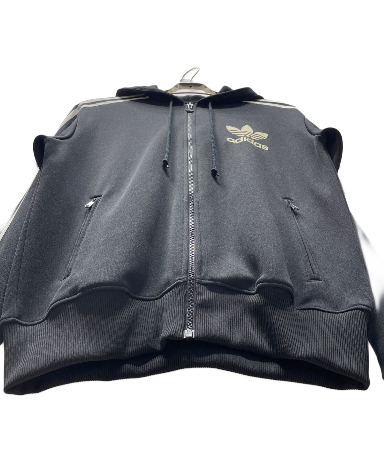  アディダス レトロ ジップアップパーカー トレフォイル L 中古・古着通販】adidas (アディダス) トレフォイルロゴ 90's ブラック