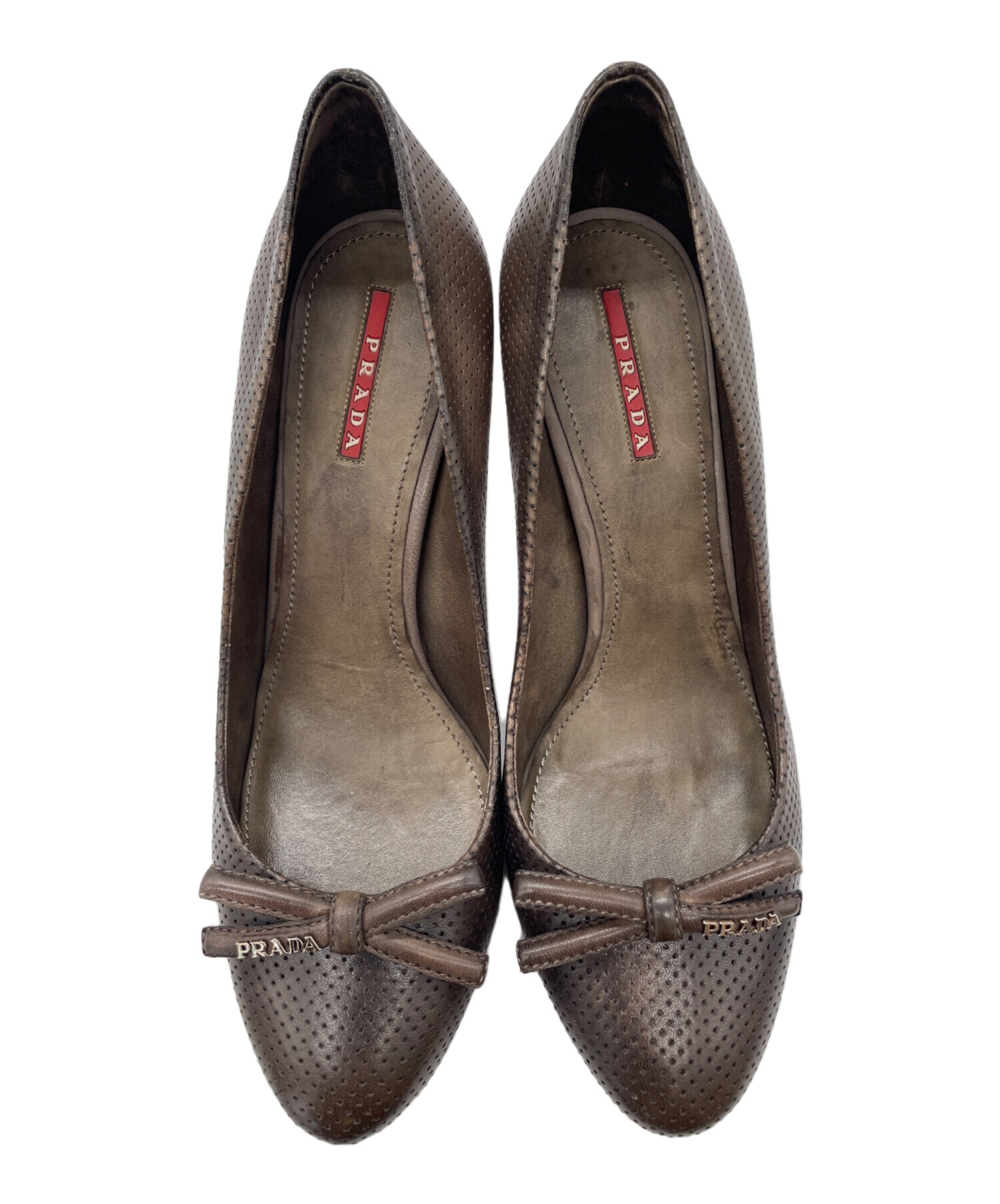 中古・古着通販】PRADA (プラダ) ハイヒールパンプス ブラウン サイズ