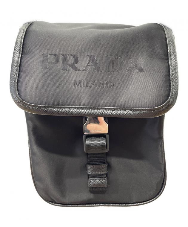 PRADAナイロンショルダーバッグ 中古・古着通販】PRADA (プラダ) ナイロンショルダーバッグ ブラック