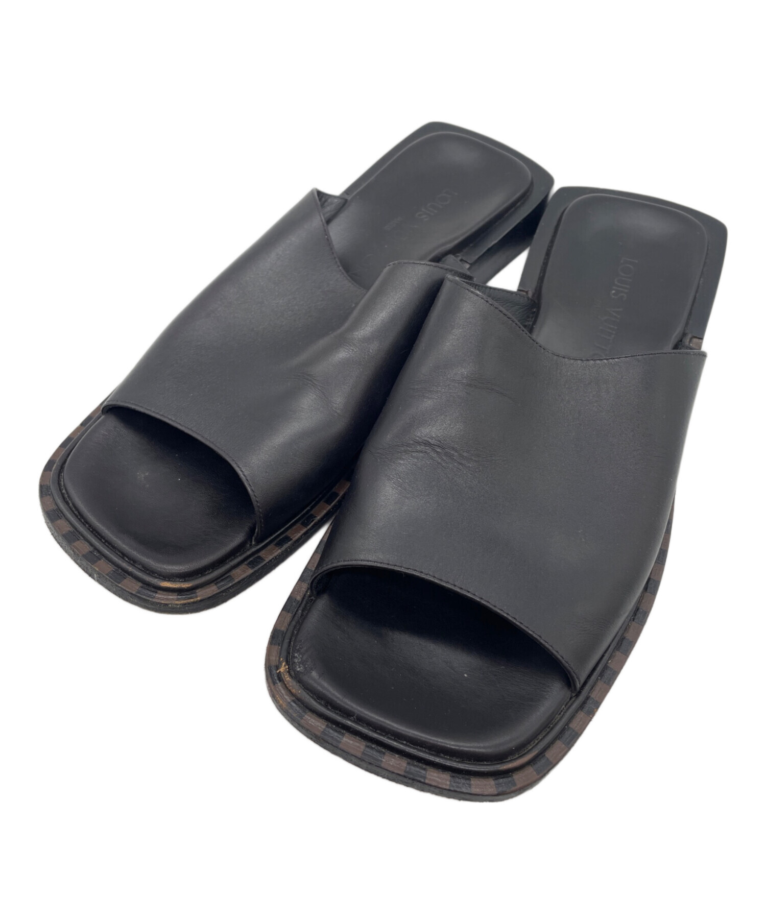 上*介様 ルイヴィトン　レザーサンダル 中古・古着通販】LOUIS VUITTON (ルイ ヴィトン) レザースライド