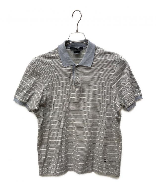 GUCCI グッチ　ポロシャツ グレー Lサイズ 中古・古着通販】GUCCI (グッチ) 半袖ポロシャツ グレー サイズ:L