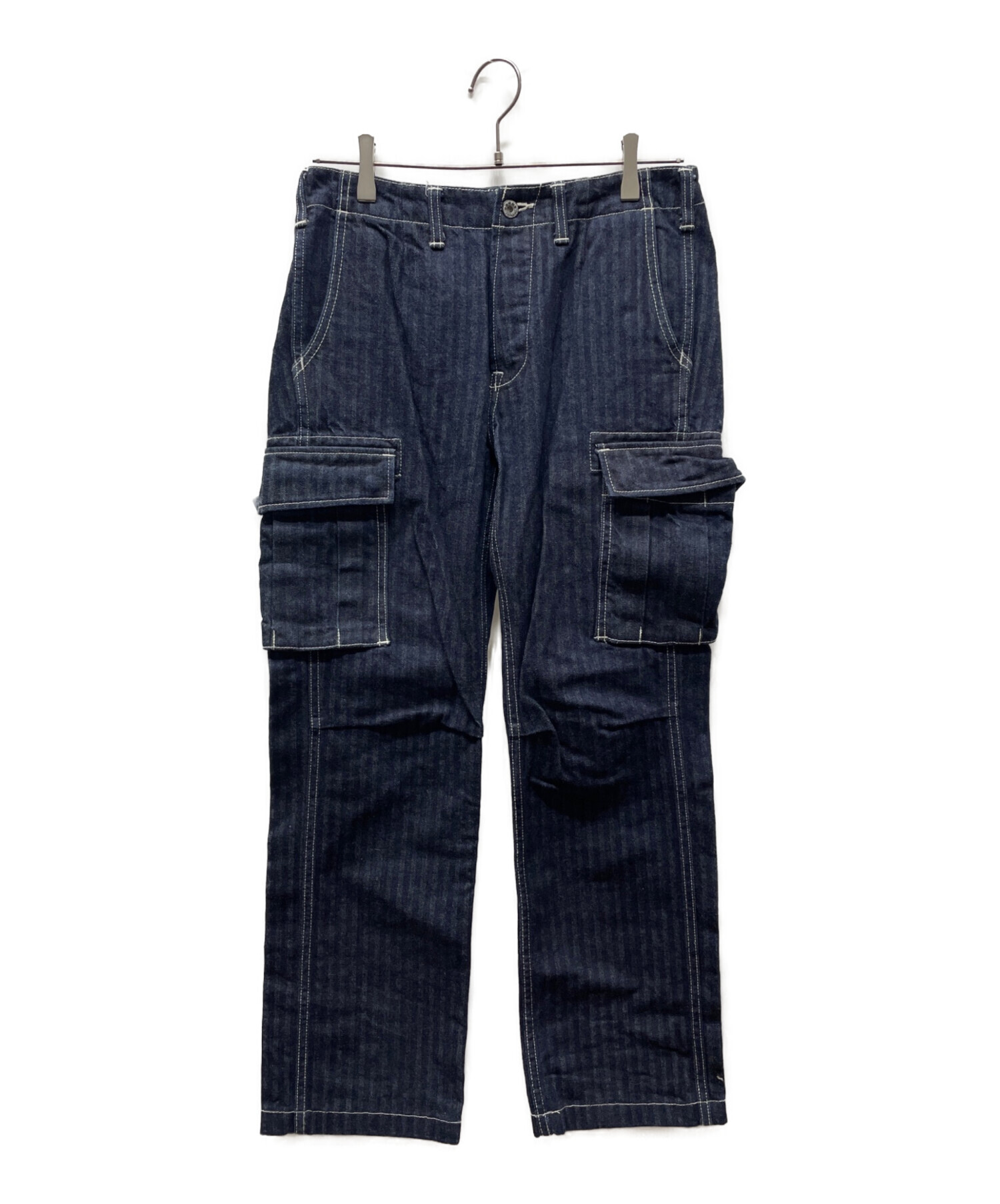 桃太郎ジーンズ　ダークブルー カーゴデニム　パンツ 中古・古着通販】MOMOTARO JEANS (桃太郎ジーンズ) カーゴデニムパンツ