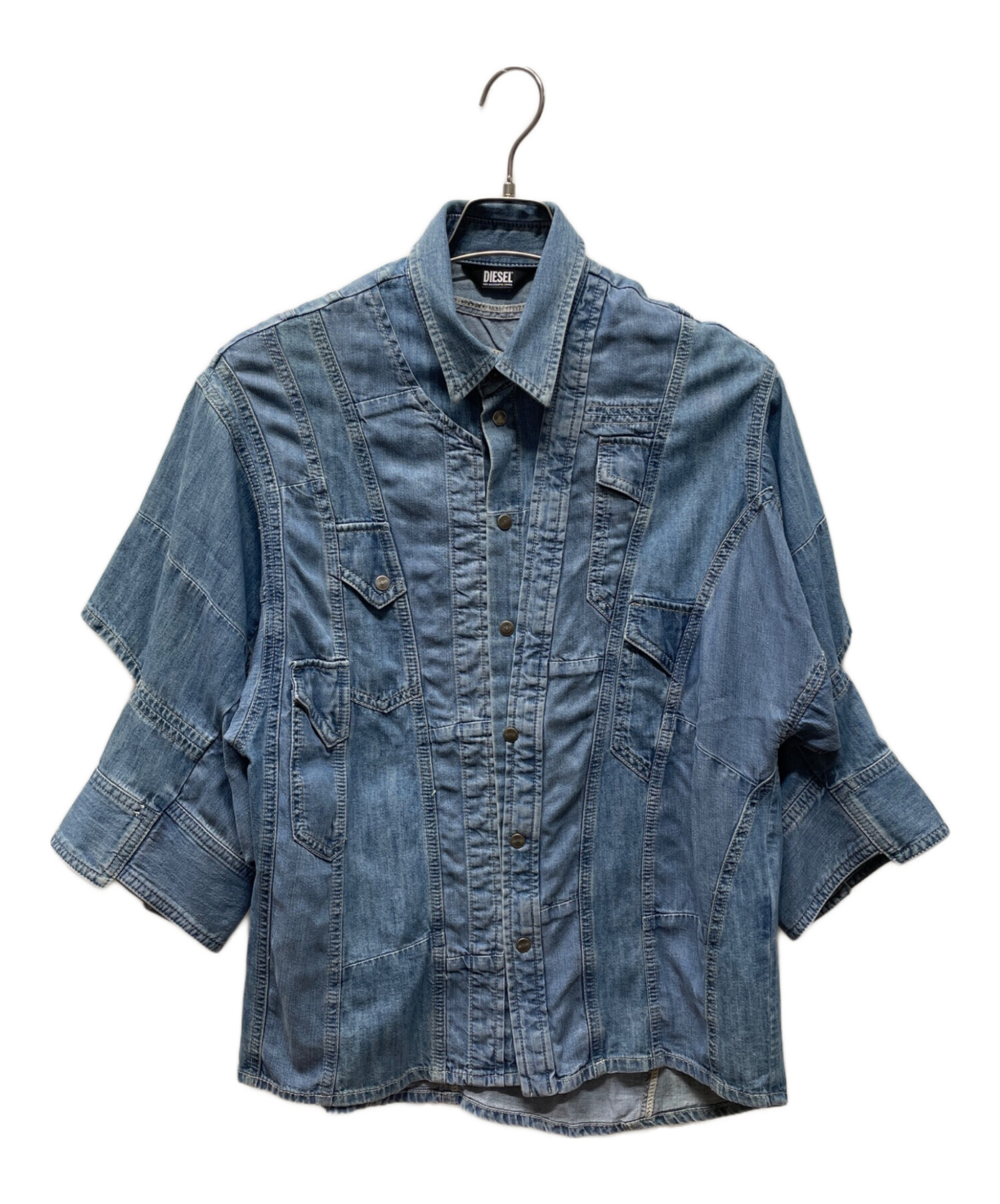 DIESEL デニムシャツ 半袖 インディゴ 【美品】 中古・古着通販】DIESEL (ディーゼル) デニムシャツ インディゴ サイズ