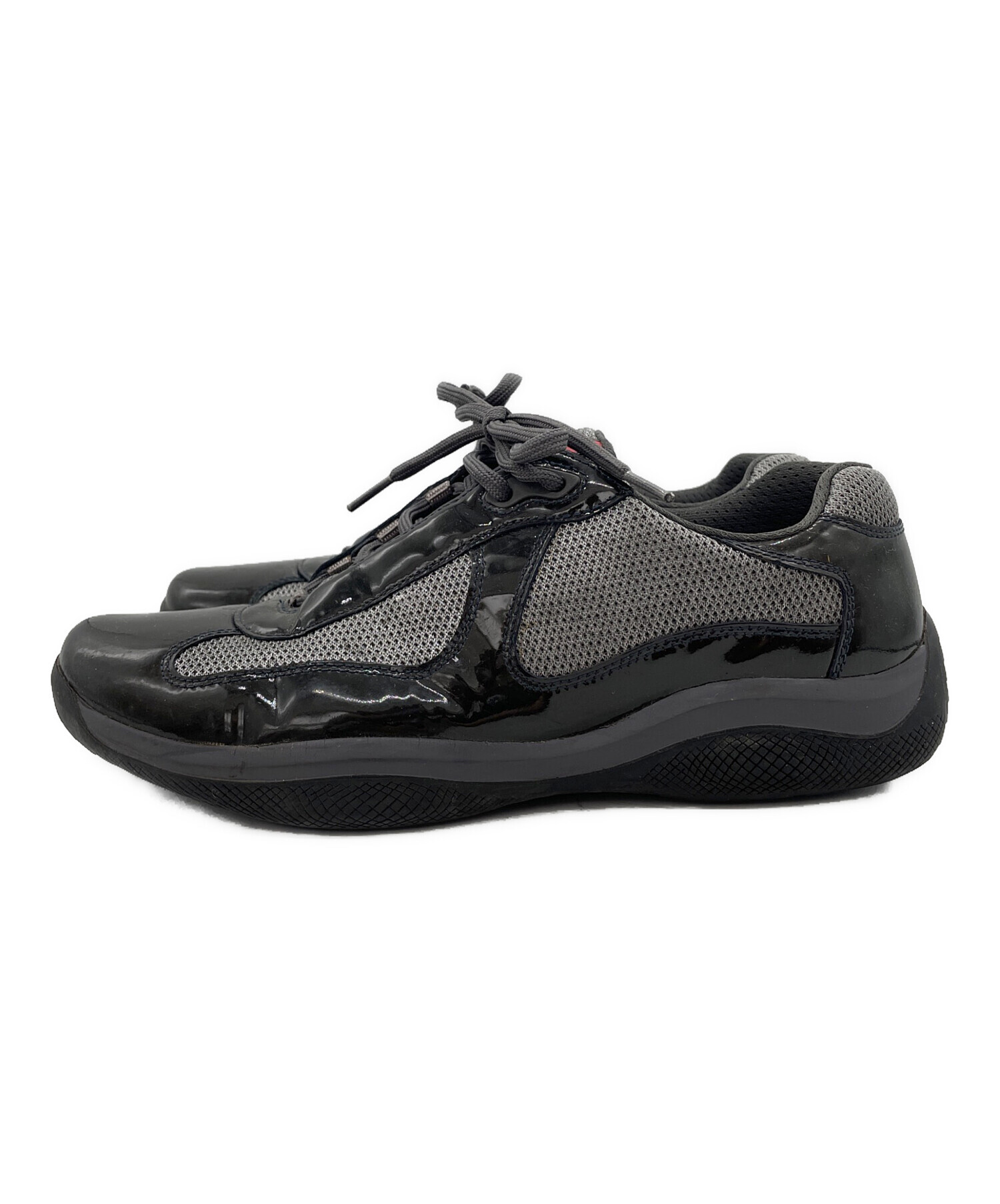 PRADA スニーカー ブラック 25cm 中古・古着通販】PRADA (プラダ) スニーカー ブラック サイズ:25