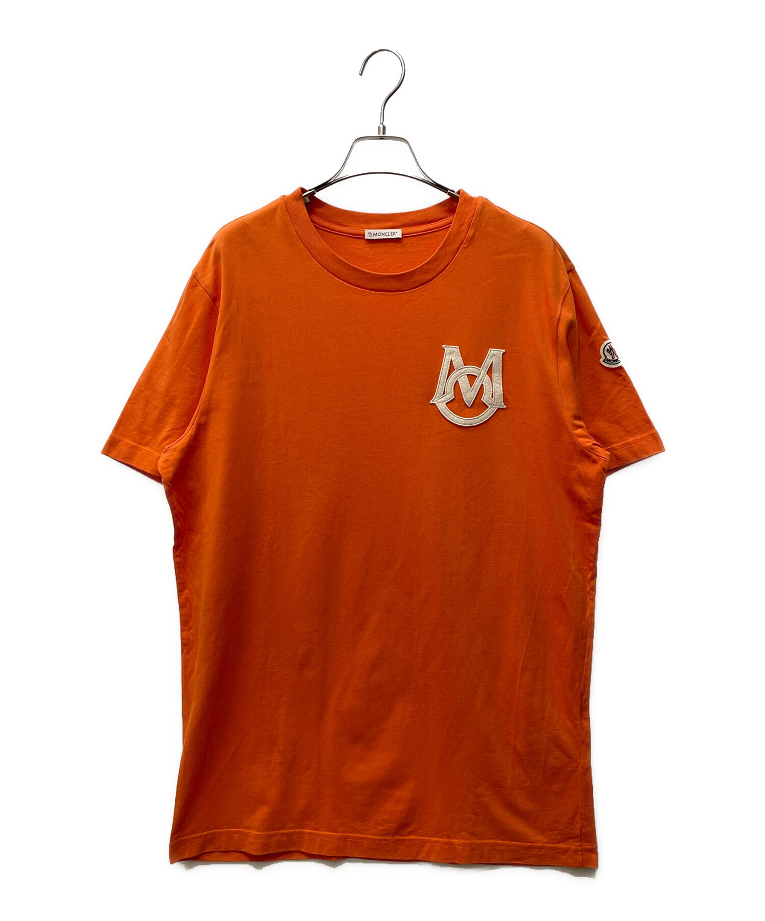 MONCLER オレンジ トレーナー 中古・古着通販】MONCLER (モンクレール) 半袖カットソー オレンジ