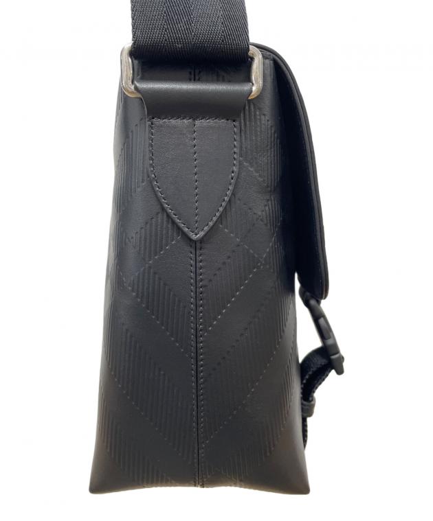 ✨美品✨バーバリーズ ヴィンテージ メッセンジャーバッグ 黒 グレー ナイロン 中古・古着通販】BURBERRY (バーバリー) エンボスチェック バックル
