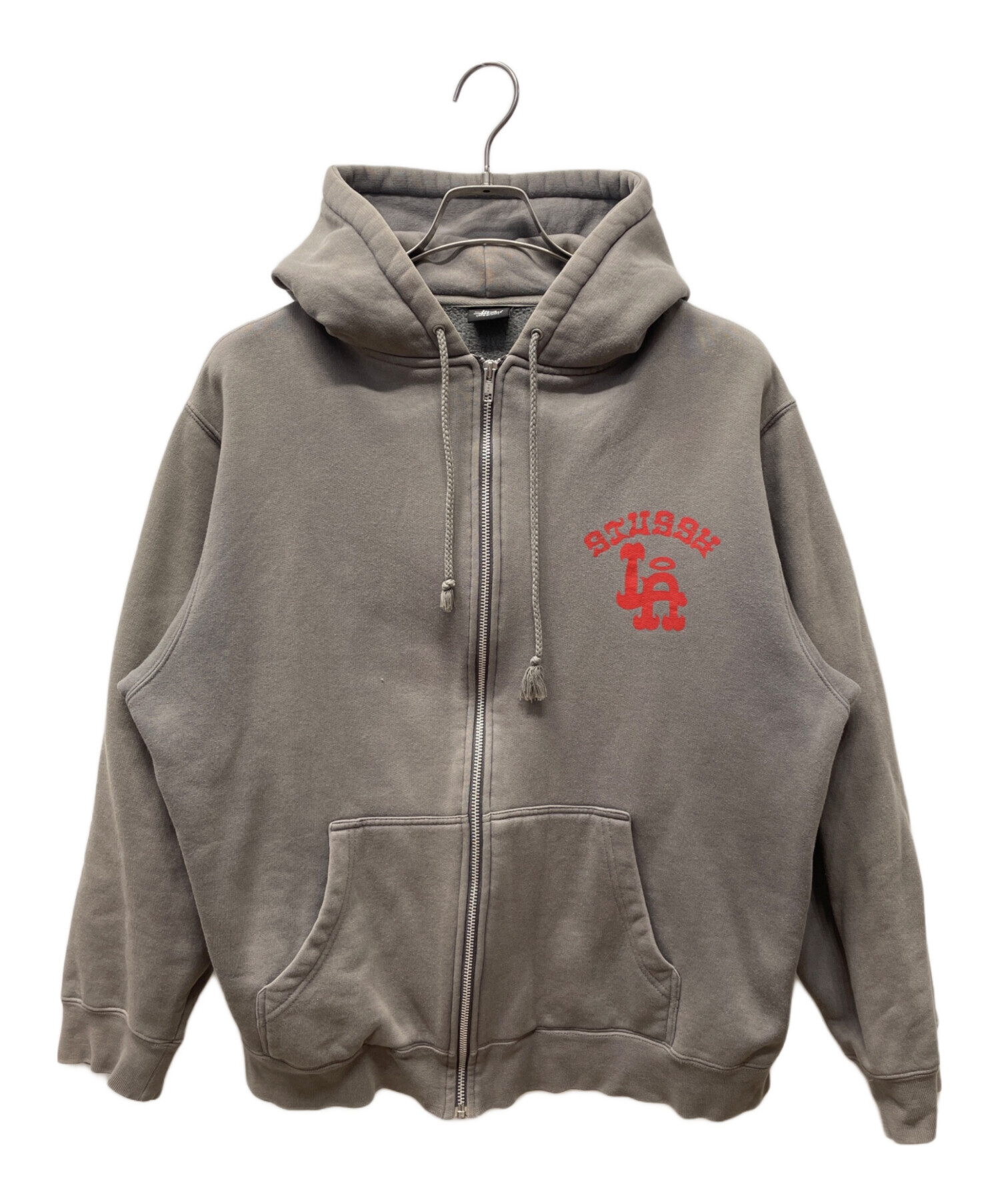 STUSSY ステューシー パーカー M グレー 【古着】【中古】【送料無料】 中古・古着通販】stussy (ステューシー) パーカー グレー サイズ:M