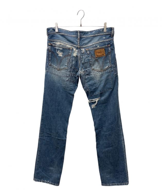 新品タグ付 DOLCE&GABBANA ドット柄 ロゴタグ付き ストレッチパンツ 中古・古着通販】DOLCE & GABBANA (ドルチェ＆ガッバーナ) ダメージ
