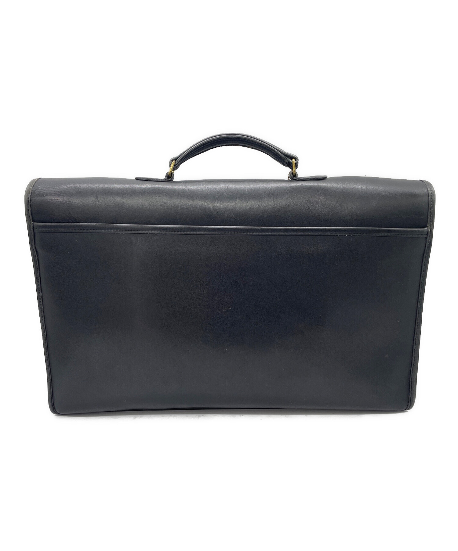 美品✨COACH 5206 ブリーフケース 本革 オールレザー ブラック 黒 中古・古着通販】COACH (コーチ) レザーブリーフケース ブラック