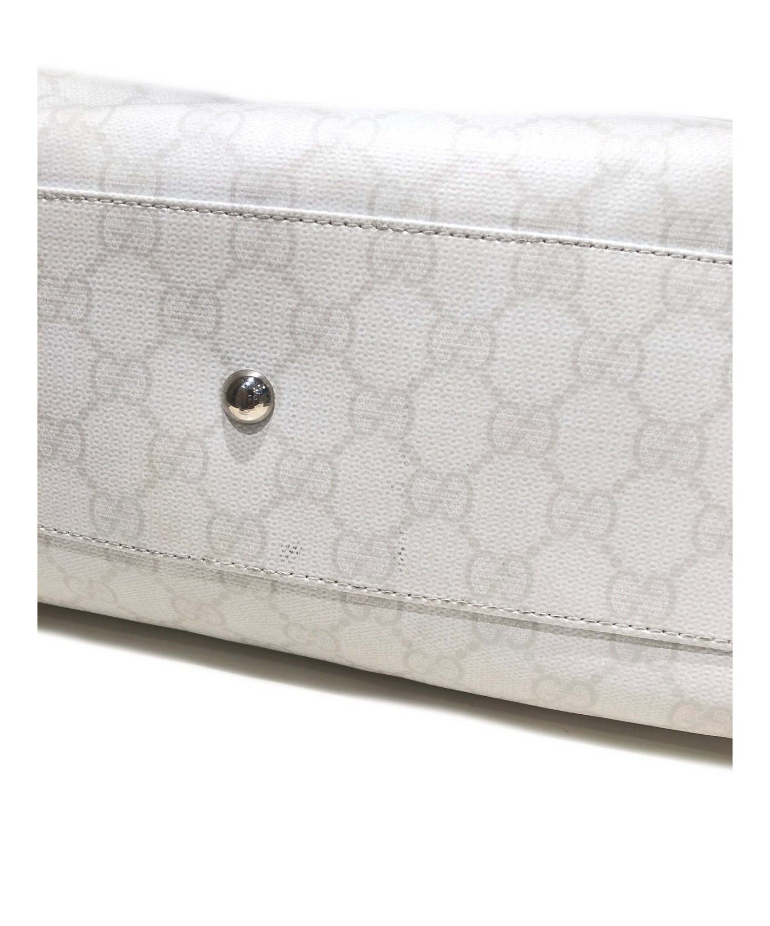 Gucci ホワイト ハンドバッグ GUCCI - 新品 グッチ GUCCI ハンドバッグ マイクロ グッチ シマ