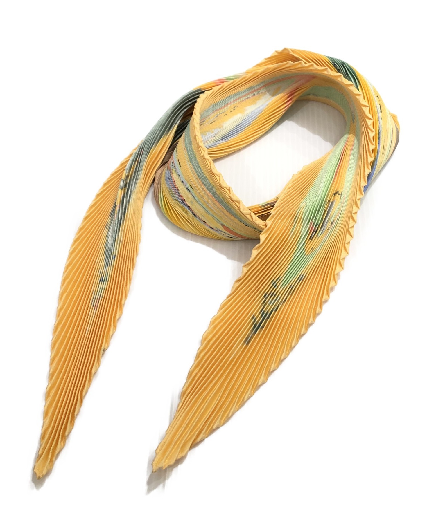 中古・古着通販】HERMES (エルメス) プリーツスカーフ イエロー