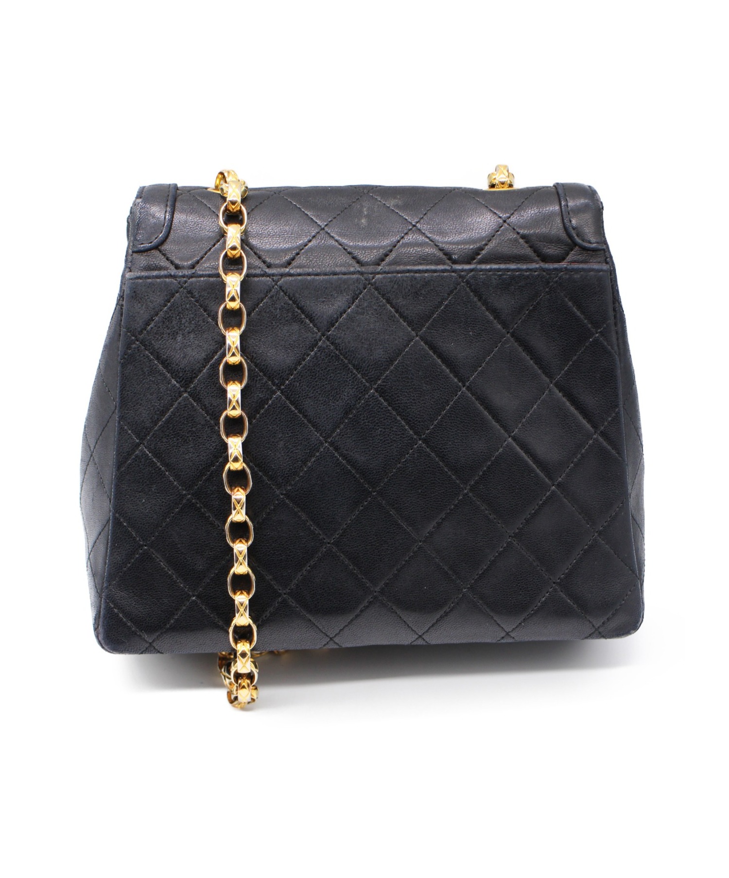 中古・古着通販】CHANEL (シャネル) 台形ショルダーバッグ ブラック 
