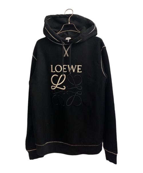 中古・古着通販】LOEWE (ロエベ) アナグラム刺繍フーディ ブラック