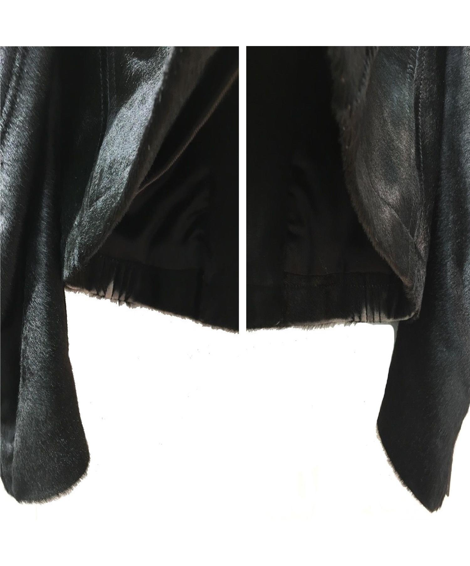 gucci ハラコ&ファー　ライダース 中古・古着通販】GUCCI (グッチ) ハラコライダースジャケット ブラック