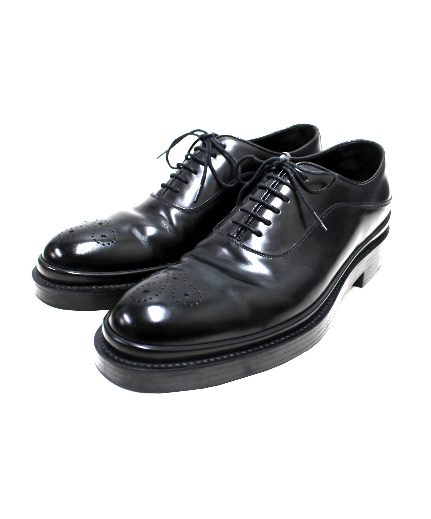 プラダ ドレスシューズ 8 1/2 ブラック 中古・古着通販】PRADA (プラダ) ドレスシューズ サイズ:8 1/2