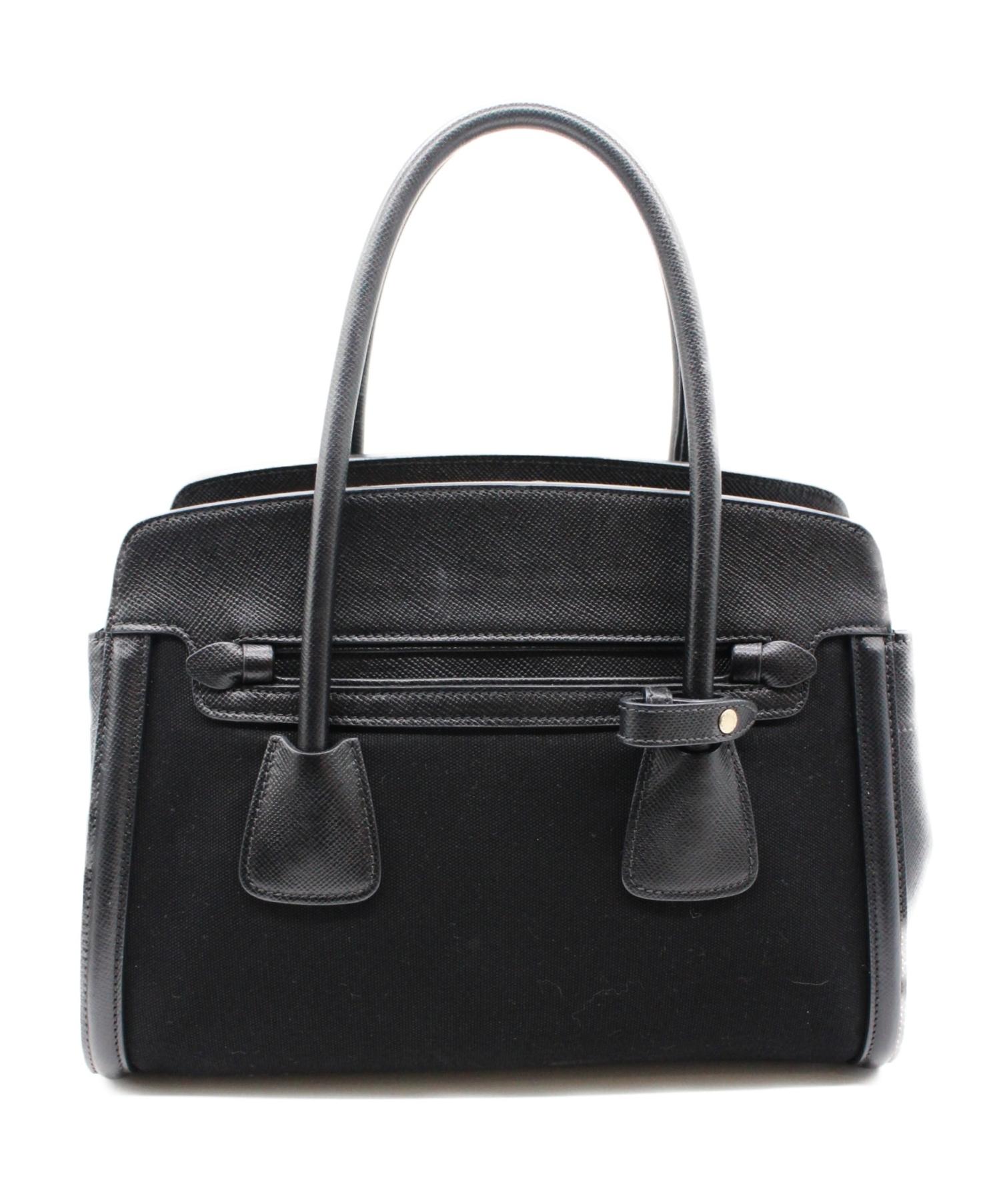 PRADA ブラックレザー ショルダーバッグ ハンドバッグ 2way 中古・古着通販】PRADA (プラダ) 2WAYハンドバッグ ブラック BN2595