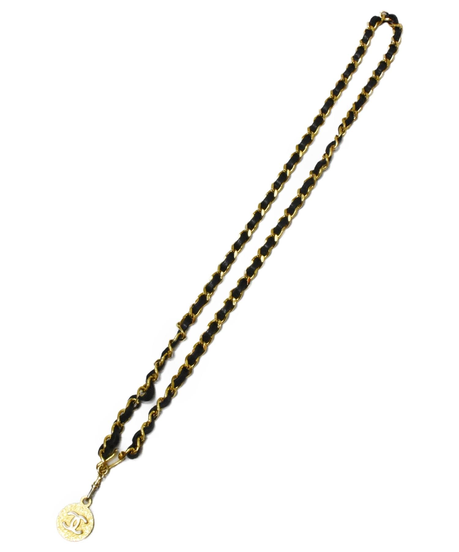 中古・古着通販】CHANEL (シャネル) チェーンベルト ゴールド×ブラック